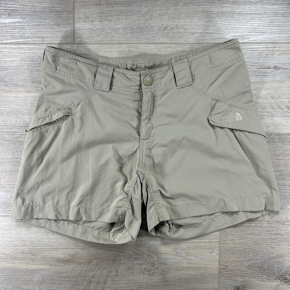 The North Face Women's Size 6 Horizon Shorts Taupe Hiking Nylon Cargo Pocket